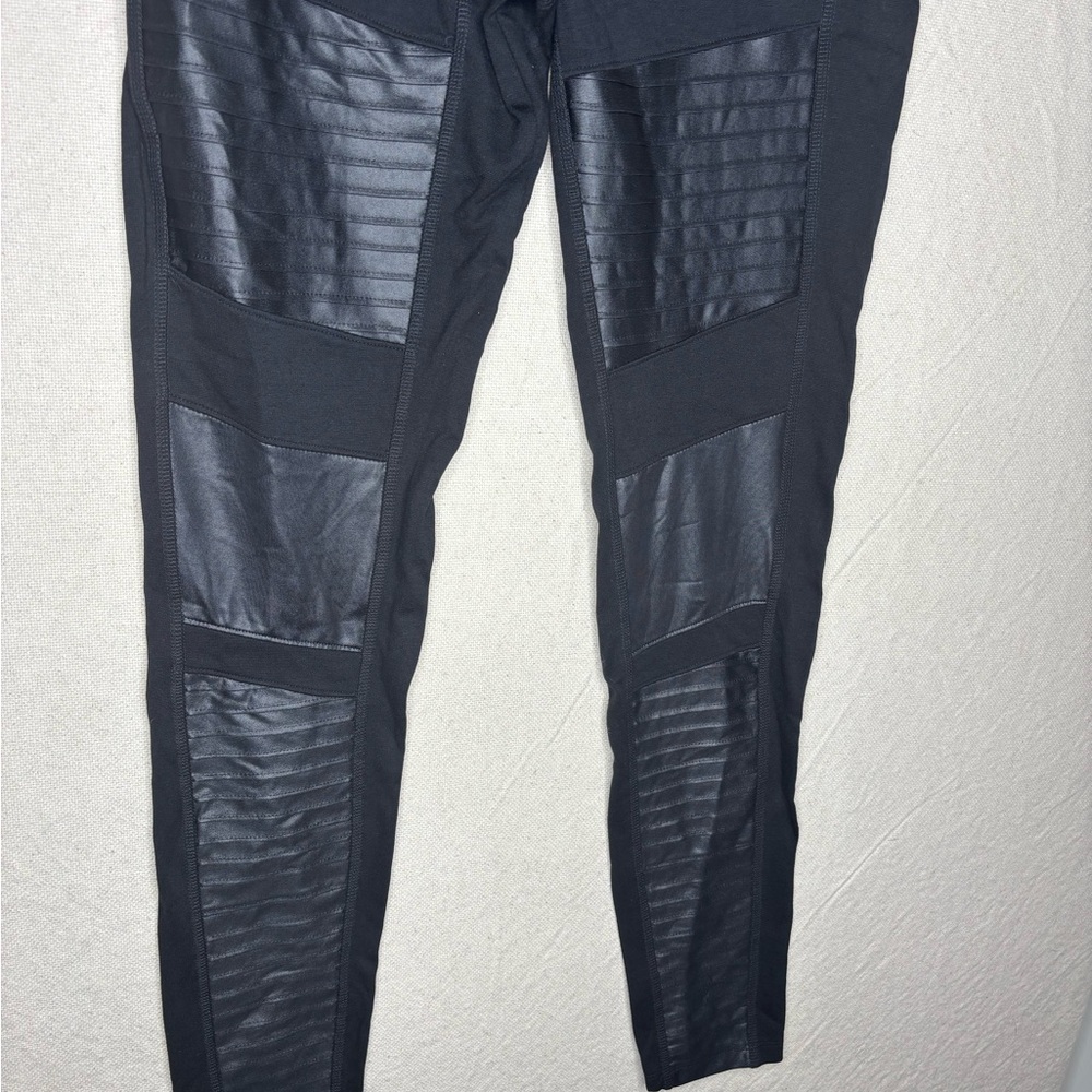 Express Women’s Medium Black Leather Patch Pants - image 2